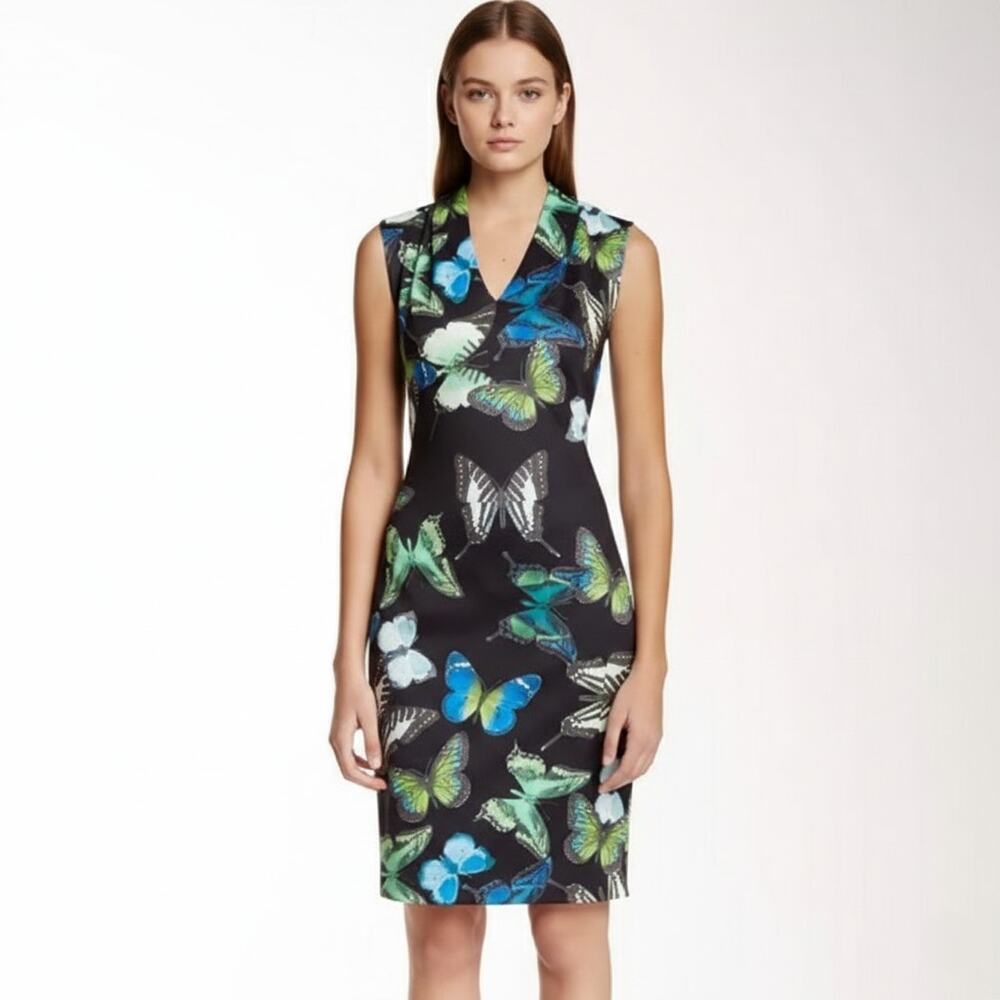 Ted Baker Aly Butterfly Print Neoprene Dress size 1